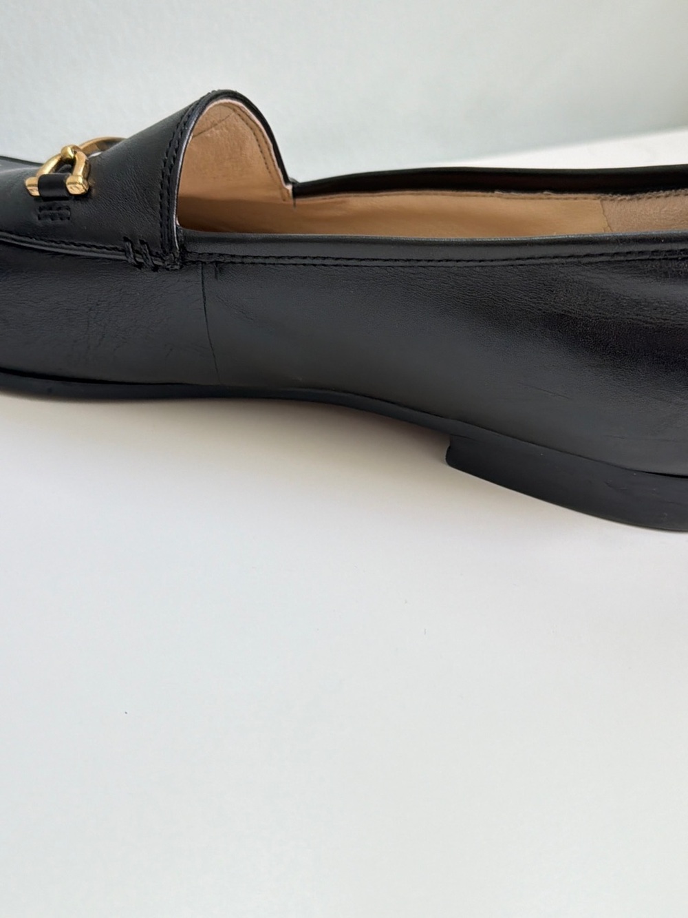 Sam Edelman Womens 9 Black Leather Gold Horsebit Loafers Slip On Shoes Classic - Picture 9 of 12